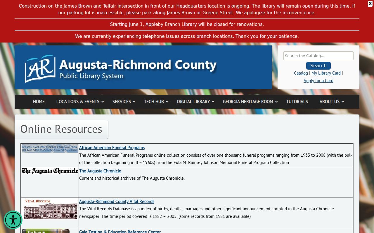 Augusta city directory library online research resources