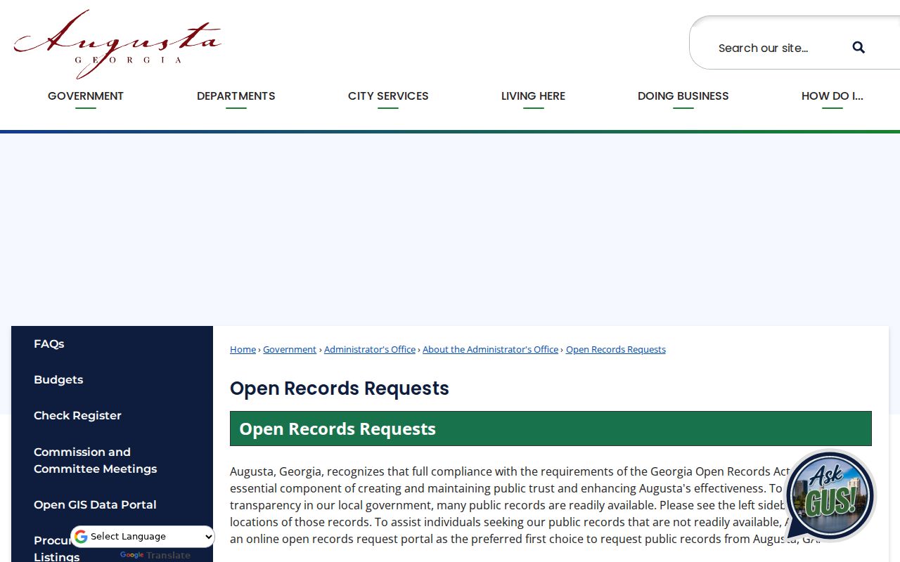 Augusta residents directory public records portal