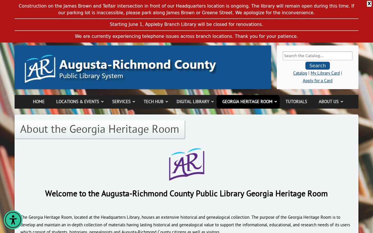 Georgia Heritage Room resources for Augusta resident and family history research
